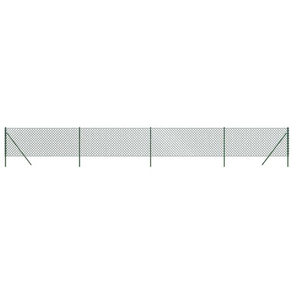 vidaXL Chain Link Fence Green 2.6x32.8'