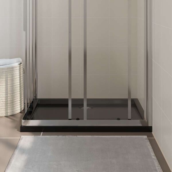 vidaXL Rectangular ABS Shower Base Tray Black 27.6"x35.4"