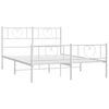 vidaXL Bed Frame White Powder-coated steel 55x75 in Bed Frame