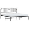 vidaXL Bed Frame Black Powder-Coated Steel Super King Bed Frame