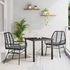 vidaXL Garden Dining Set 3 pcs Black poly rattan