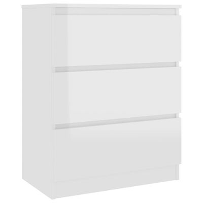 vidaXL Sideboard High Gloss White 23.6" x 13.8" x 29.9" Engineered Wood