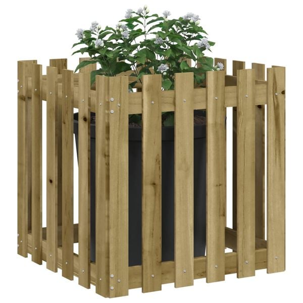 vidaXL Garden Planter Brown Treated solid pine wood 23.6 x 23.6 x 23.6 in