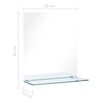 vidaXL Wall Mirror Transparent Tempered Glass 7.9 x 15.7 in Mirror