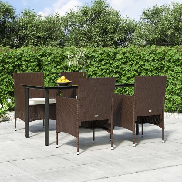 vidaXL Garden Dining Set Brown and Cream