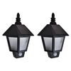vidaXL Wall Lantern Set of 2 Black ABS Medium Lights Wall Lantern