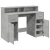 vidaXL Desk Concrete gray Engineered wood Medium Desk Rectangular