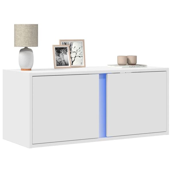 vidaXL TV Wall Cabinet White Engineered wood 31.5x12.2x13.8 in