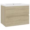 vidaXL Sink Cabinet With Basin Sonoma Oak Engineered wood, Ceramic
