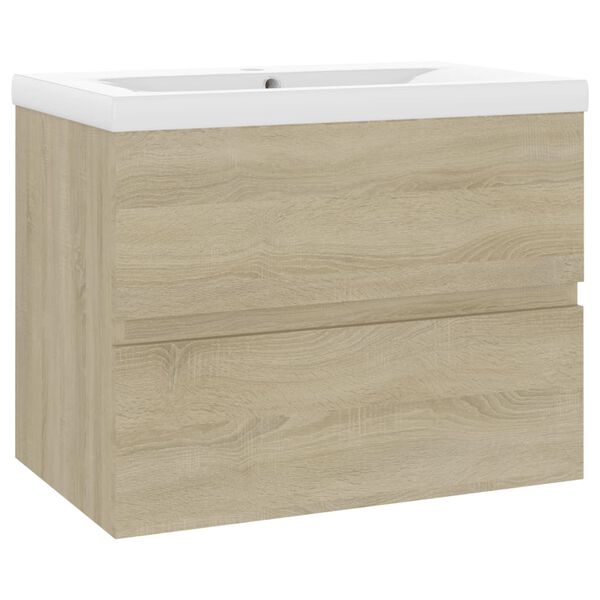 vidaXL Sink Cabinet With Basin Sonoma Oak Engineered wood, Ceramic
