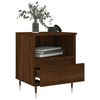 vidaXL Bedside Cabinet Set of 2 Brown Oak Engineered Wood, Metal Medium