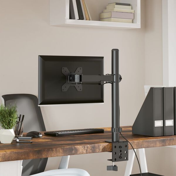 vidaXL Monitor Mount Black Steel VESA 75/3.94 "