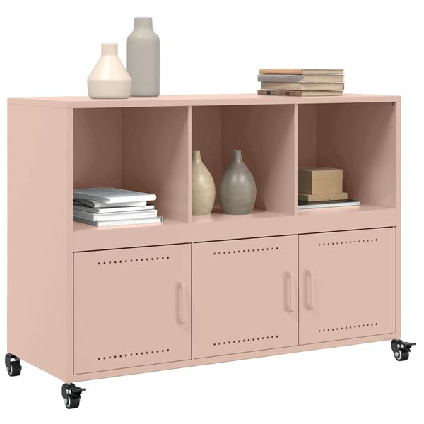 vidaXL Sideboard Pink Cold-rolled steel Medium Sideboard Rectangular