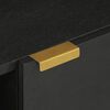vidaXL TV Cabinet Black Engineered wood, solid mango wood, brass Small