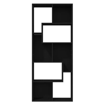 vidaXL Book Cabinet Black 26.4"x9.4"x63.4" Chipboard