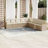 vidaXL Garden Sofa Set Beige PE rattan, powder-coated steel, polyester