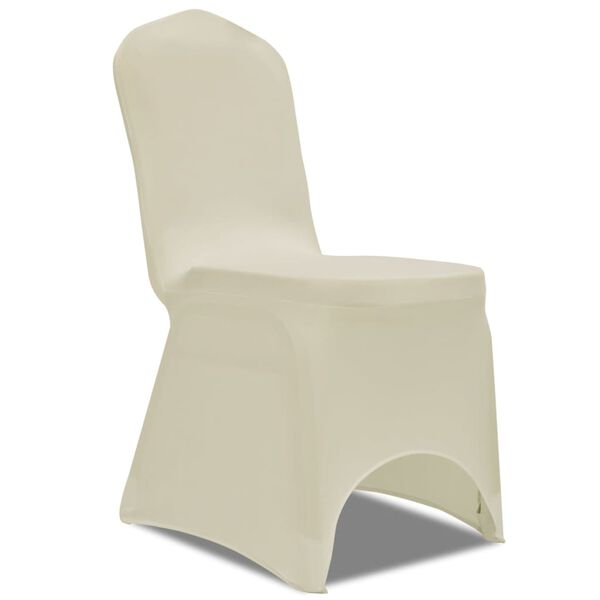 vidaXL Chair Cover Set of 30 Cream 90% Polyester, 10% Elastane