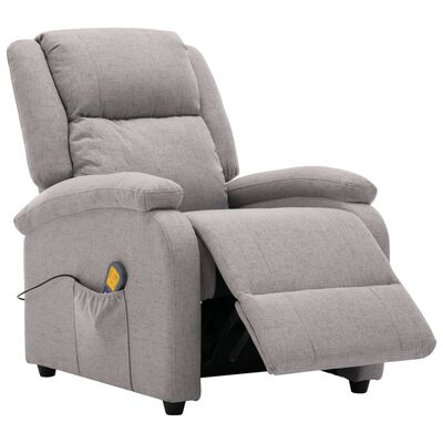 Gray recliner chair with extended footrest in reclined position