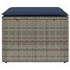 vidaXL Garden Stool Grey 21.65 x 21.65 x 14.57 in Poly Rattan
