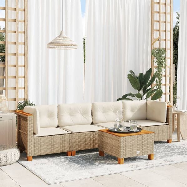 vidaXL Garden Sofa Set Beige