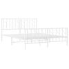 vidaXL Bed Frame White Steel King Size Bed Frame Rectangular