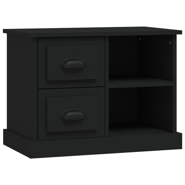 vidaXL Bedside Cabinet Black Engineered wood Medium Bedside Cabinet