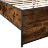 vidaXL Bed Frame Smoked Oak Engineered wood, metal Full Durable