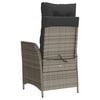 vidaXL Reclining Garden Chair Set of 2 Grey PE rattan Standard