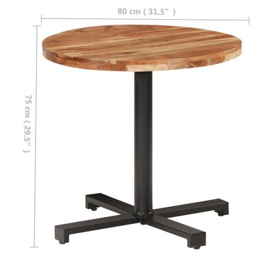 vidaXL Bistro Table Round Ø31.5"x29.5" Solid Acacia Wood