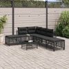 vidaXL Garden Sofa Set Black PE Rattan, Powder-Coated Steel, Tempered Glass