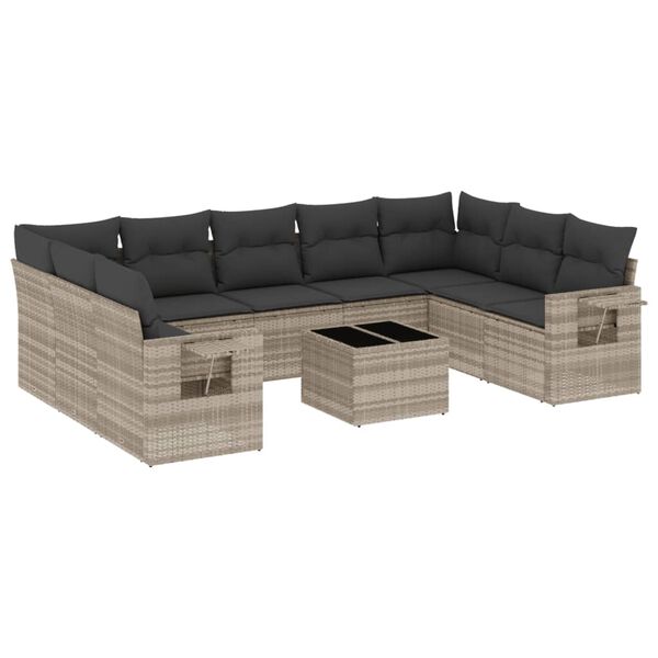 vidaXL Garden Sofa Set Light grey and dark grey