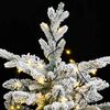 vidaXL Artificial Hinged Christmas Tree 150 LEDs & Flocked Snow 59.1"