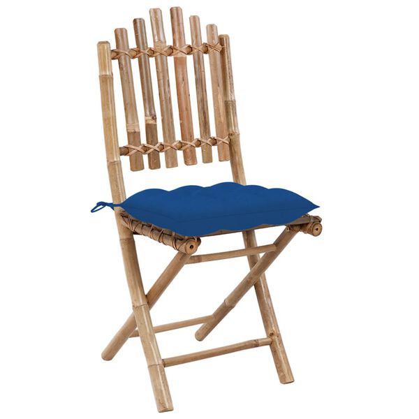 vidaXL Patio Chair Set of 2 Natural Bamboo Bamboo Medium Foldable