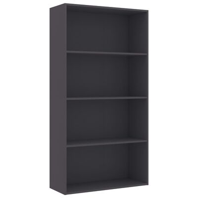 vidaXL 4-Tier Book Cabinet Gray 31.5"x11.8"x59.6" Chipboard