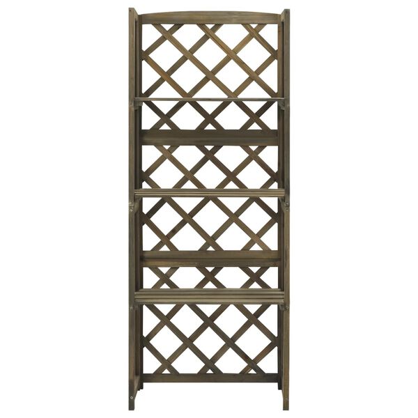 vidaXL Trellis Gray Solid fir wood 21.7x11.8x55.1 in Shelving Trellis