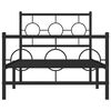 vidaXL Bed Frame Black Powder-Coated Steel Twin Durable Bed Frame
