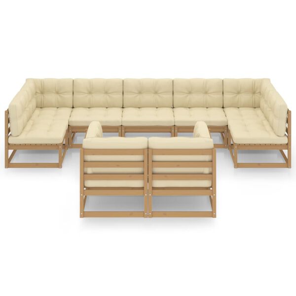 vidaXL Garden Lounge Set Honey brown Solid pinewood Medium Modular