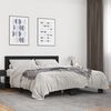 vidaXL Bed Frame Black Engineered wood, metal, plywood Double Durable
