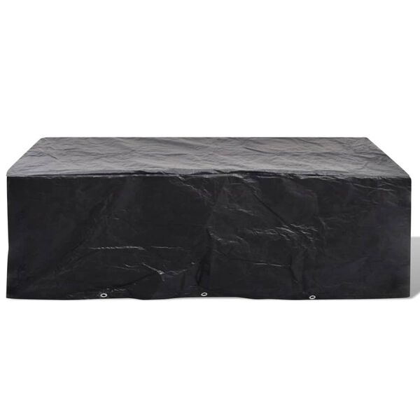 vidaXL Garden Furniture Cover Set of 2 Black Polyethylene Large