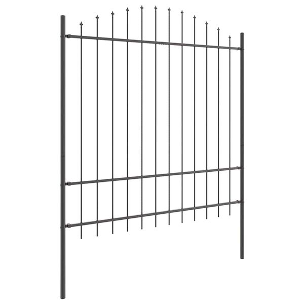 vidaXL Garden Fence 3 pcs Grey 66.93 x 84.65 in Powder-Coated Steel