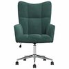 vidaXL Relaxing Chair Dark Green Velvet (100% Polyester), Steel, Foam