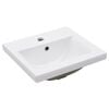 vidaXL Washbasin Frame With Basin Black, White Powder-coated iron, Ceramic