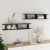 vidaXL Wall Shelf Set of 2 High gloss grey Engineered wood