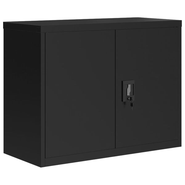 vidaXL File Cabinet Black Powder-Coated Steel Medium File Cabinet