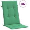 vidaXL Reclining Patio Chair Set of 6 Green, Teak