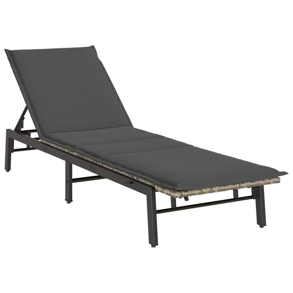 vidaXL Sun Lounger Light Gray