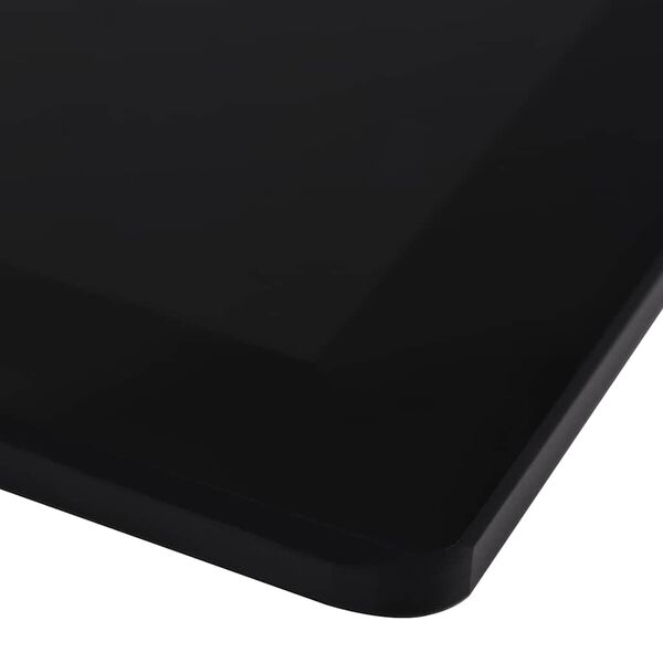 vidaXL Table Top Black Tempered Glass 27.6 x 27.6 in Heat-resistant