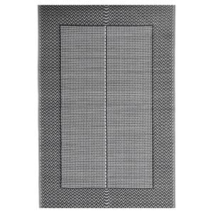 vidaXL Outdoor Rug Black Polypropylene 55 x 79 in Pattern Outdoor Rug