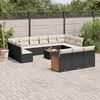 vidaXL Garden Sofa Set Black, Cream White