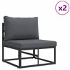 vidaXL Garden Sofa Set 5 pcs Black Metal